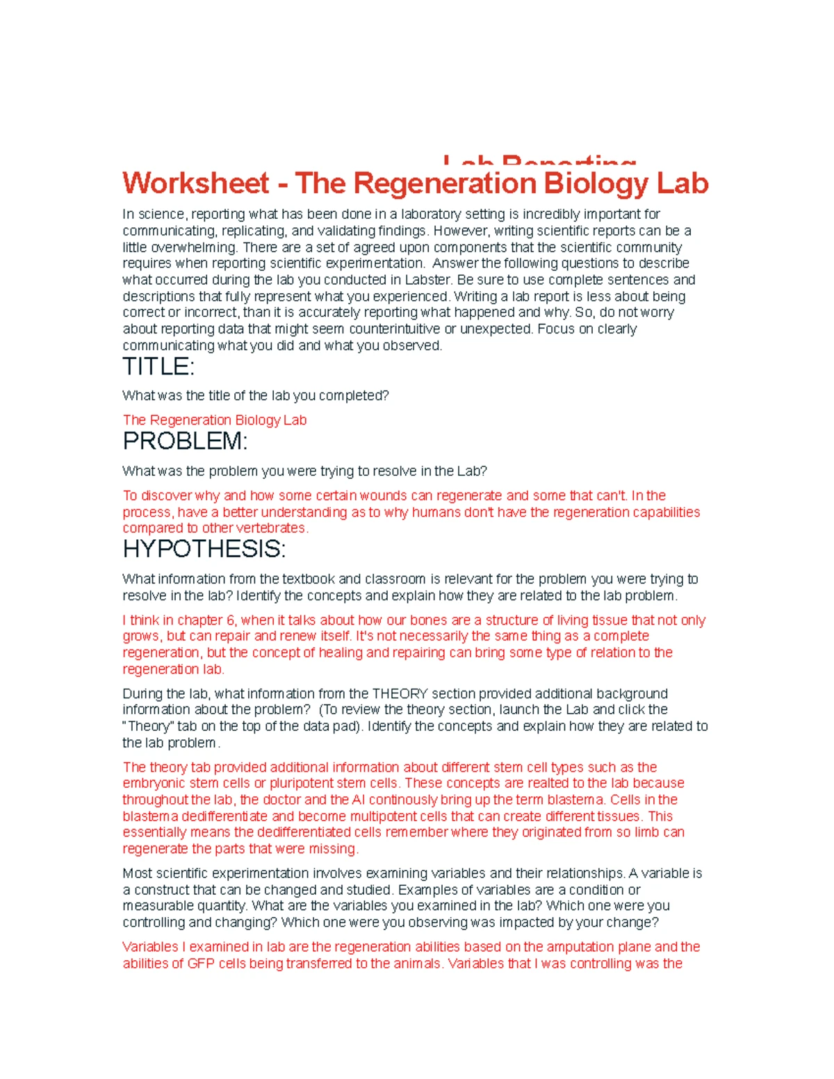 BIO/290 v - Scientific Method Lab Report Insights and Observations ...