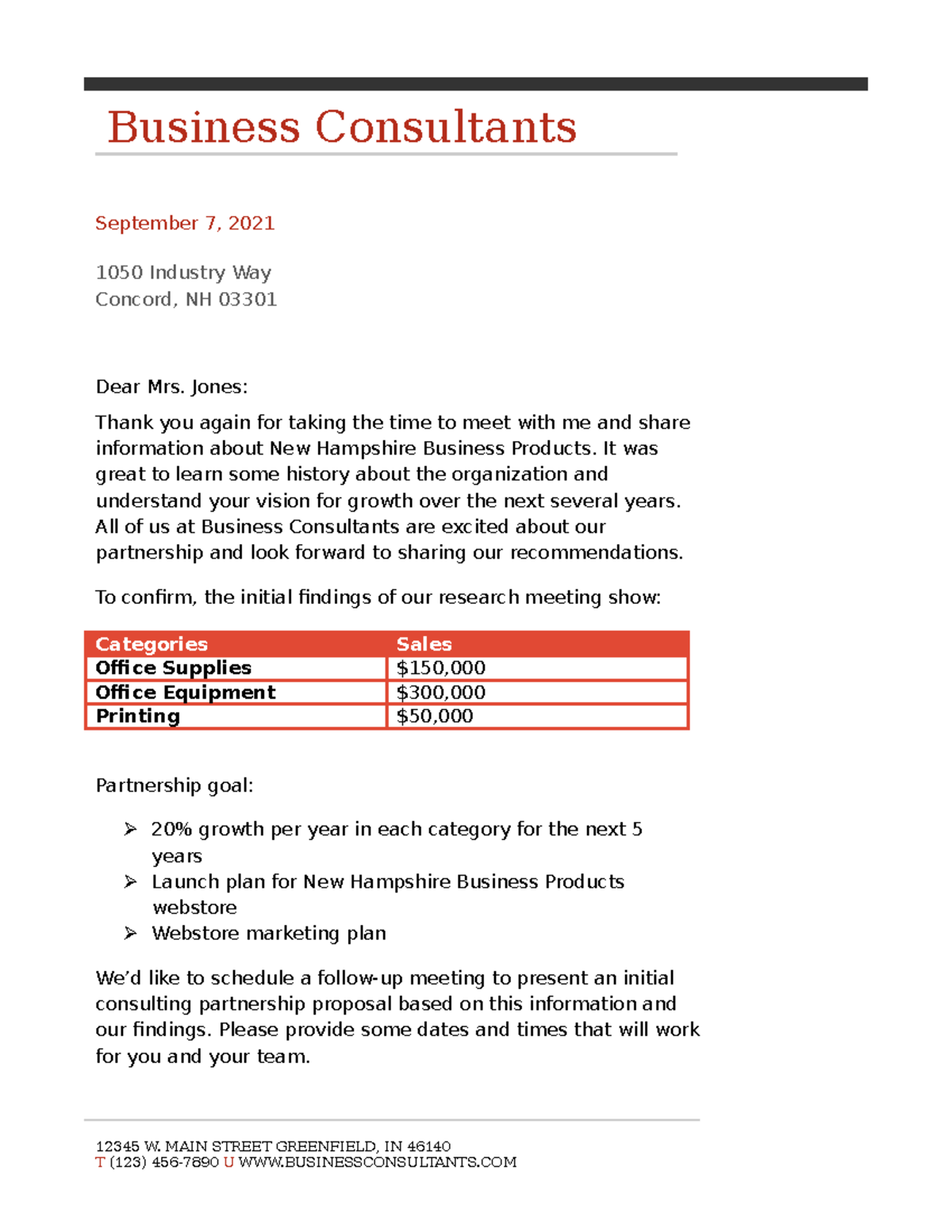 BUS 1050 Final Project Milestone 1: Business Consultation Letter - Studocu