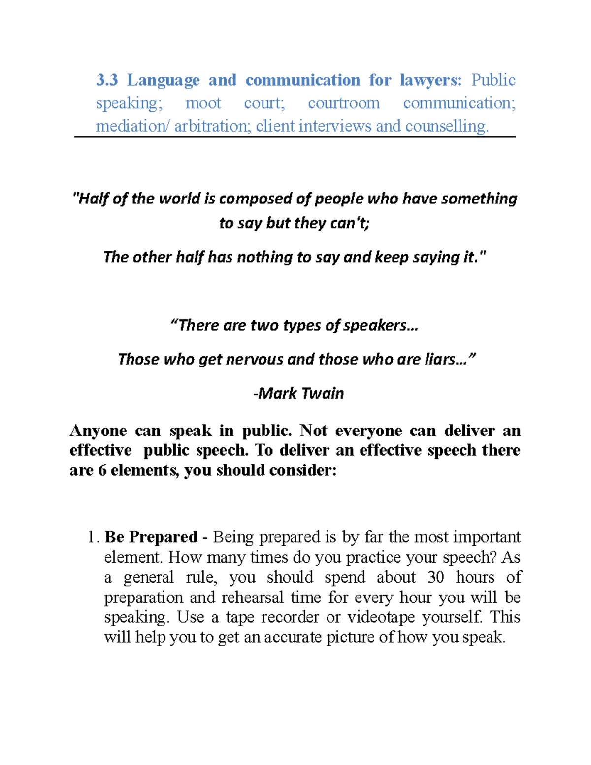 3.3 Public Speaking Techniques - Case Study on Effective Delivery - Studocu