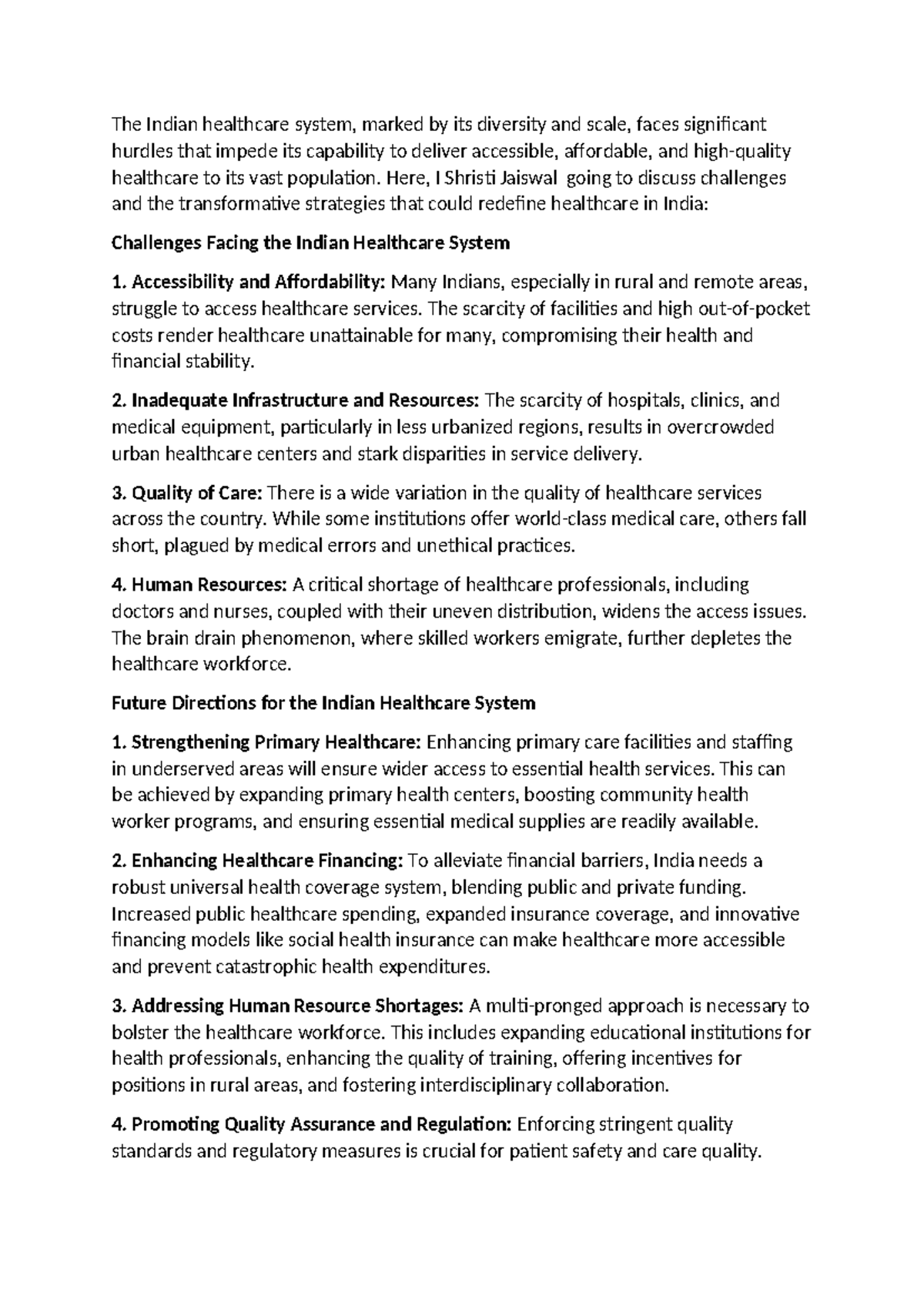 Challenges in Indian Healthcare System - Transformative Strategies ...