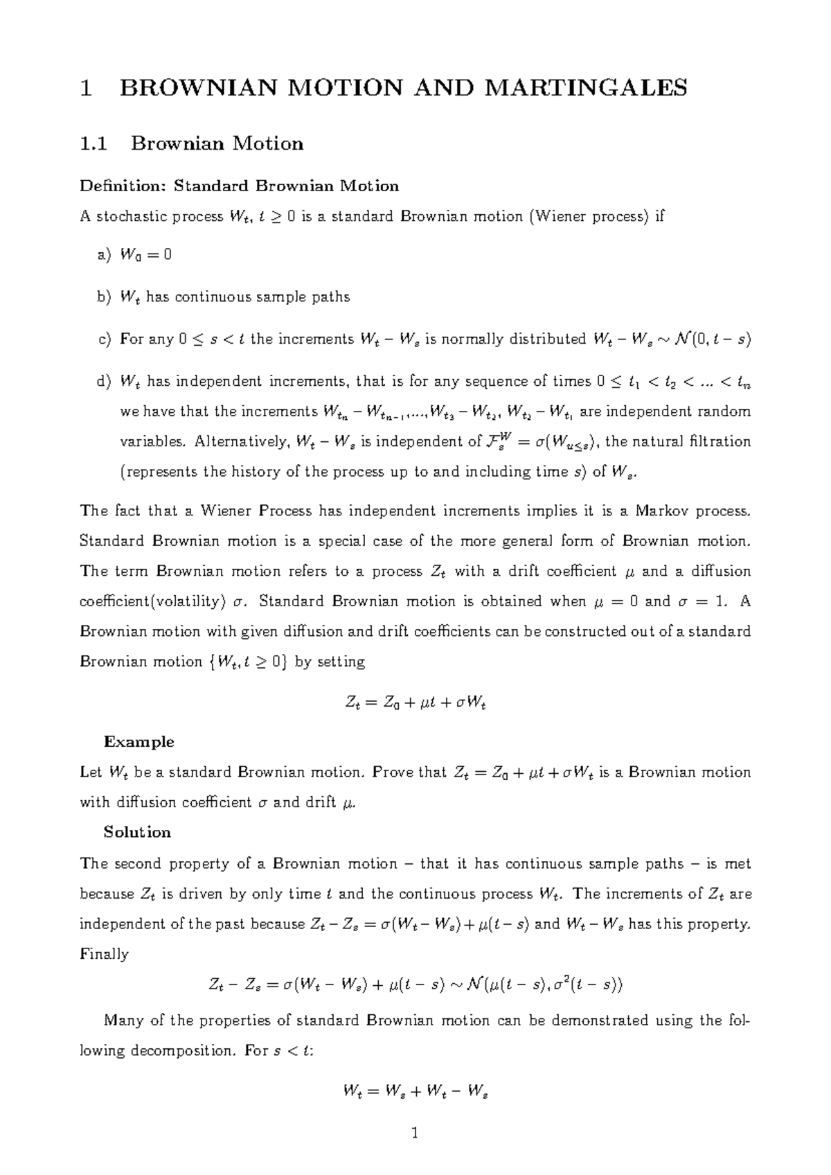 SAC 404 Lecture Three: Understanding Brownian Motion and Martingales ...