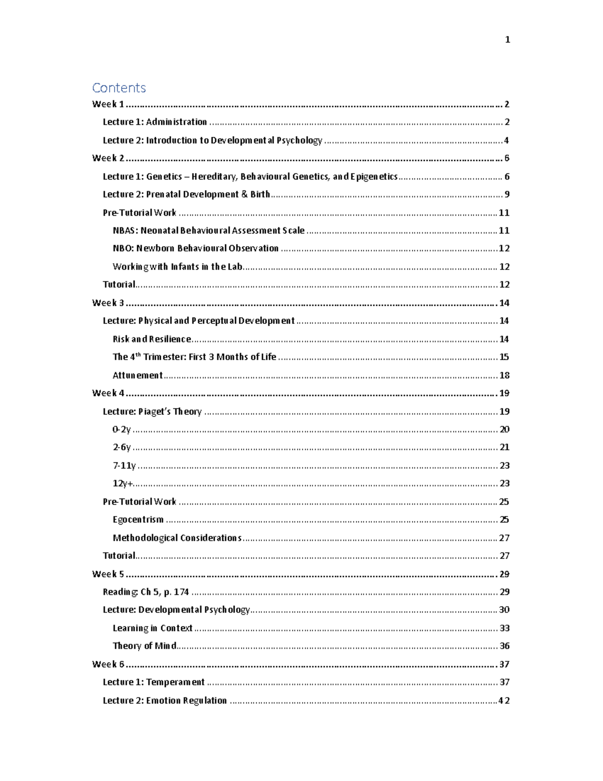 HD 89 PSYU2235 Developmental Psychology Comprehensive Lecture Notes ...