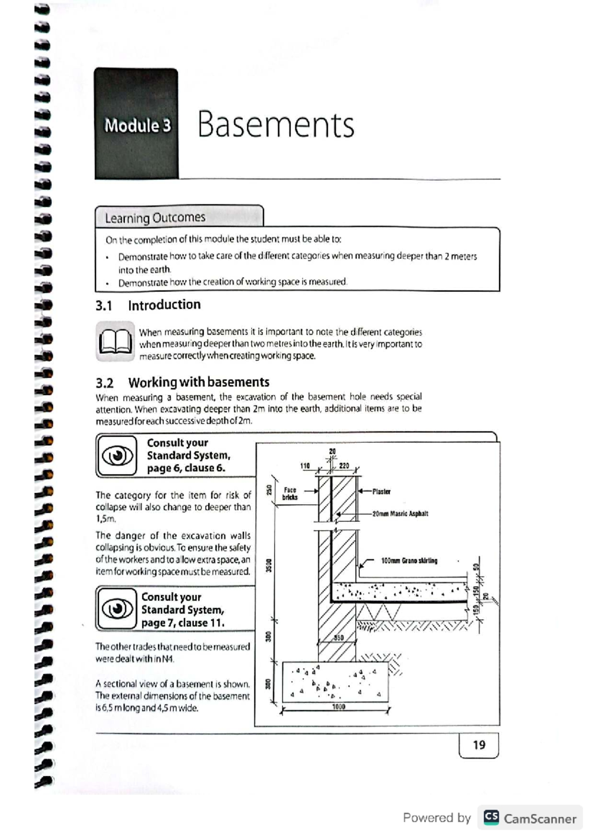 N5 Quantity Surveying Module 3: Basements Measurement Guidelines - Studocu