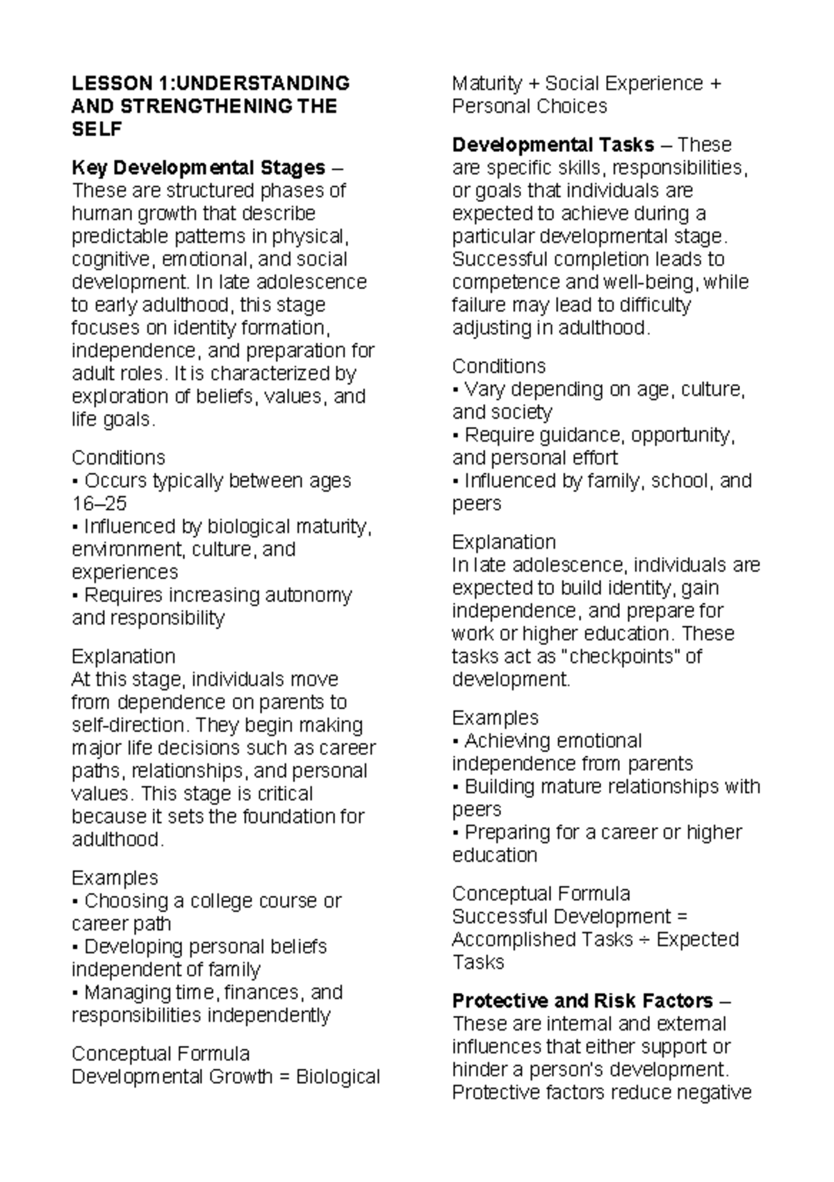 LIFE AND CAREER SKILLS TERM 1: UNDERSTANDING SELF AND DEVELOPMENT - Studocu