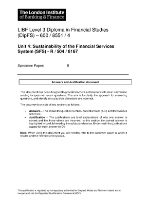 SFS - Specimen A Answers and Justifications - This qualification is ...