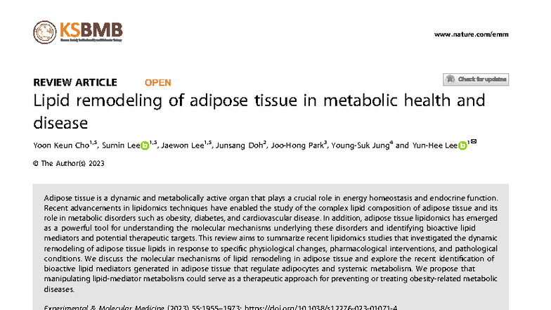 S12276 023 01071 4 - Lipid Remodeling in Adipose Tissue: Metabolic ...