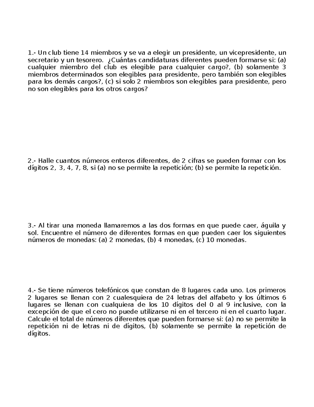 Ejemplos de Permutaciones y Combinaciones en Matemáticas (MAT101) - Studocu