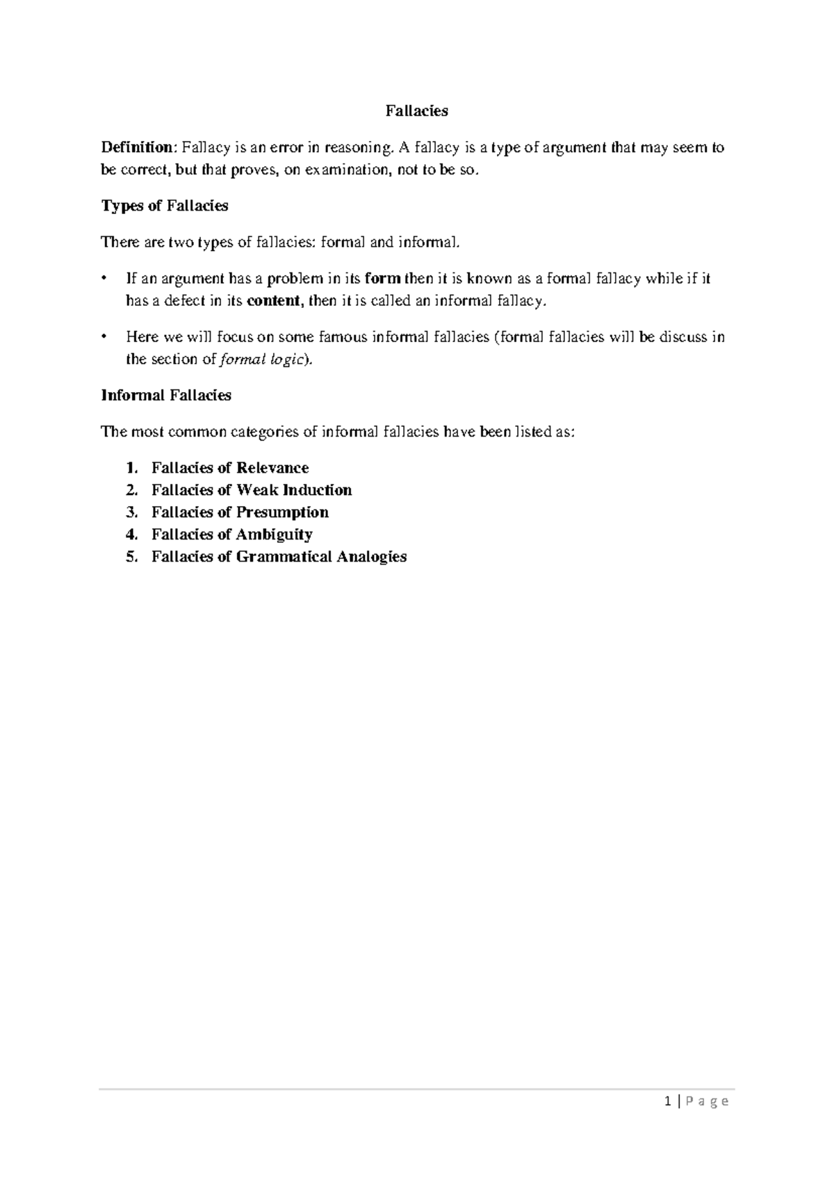 Informal Fallacies Overview: Types & Examples for Logic Course (LOG101 ...