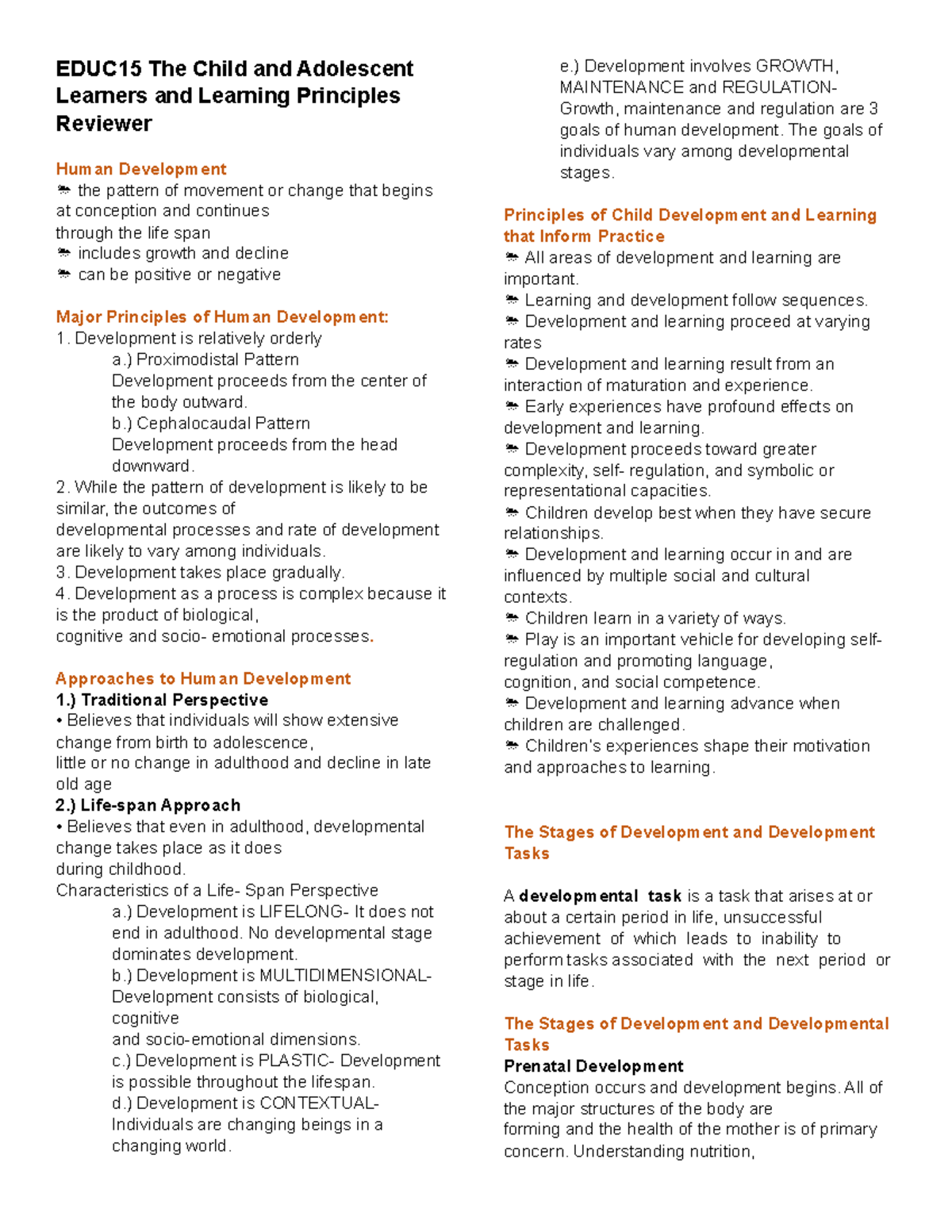 EDUC15 Child & Adolescent Learning Principles Final Reviewer Guide ...