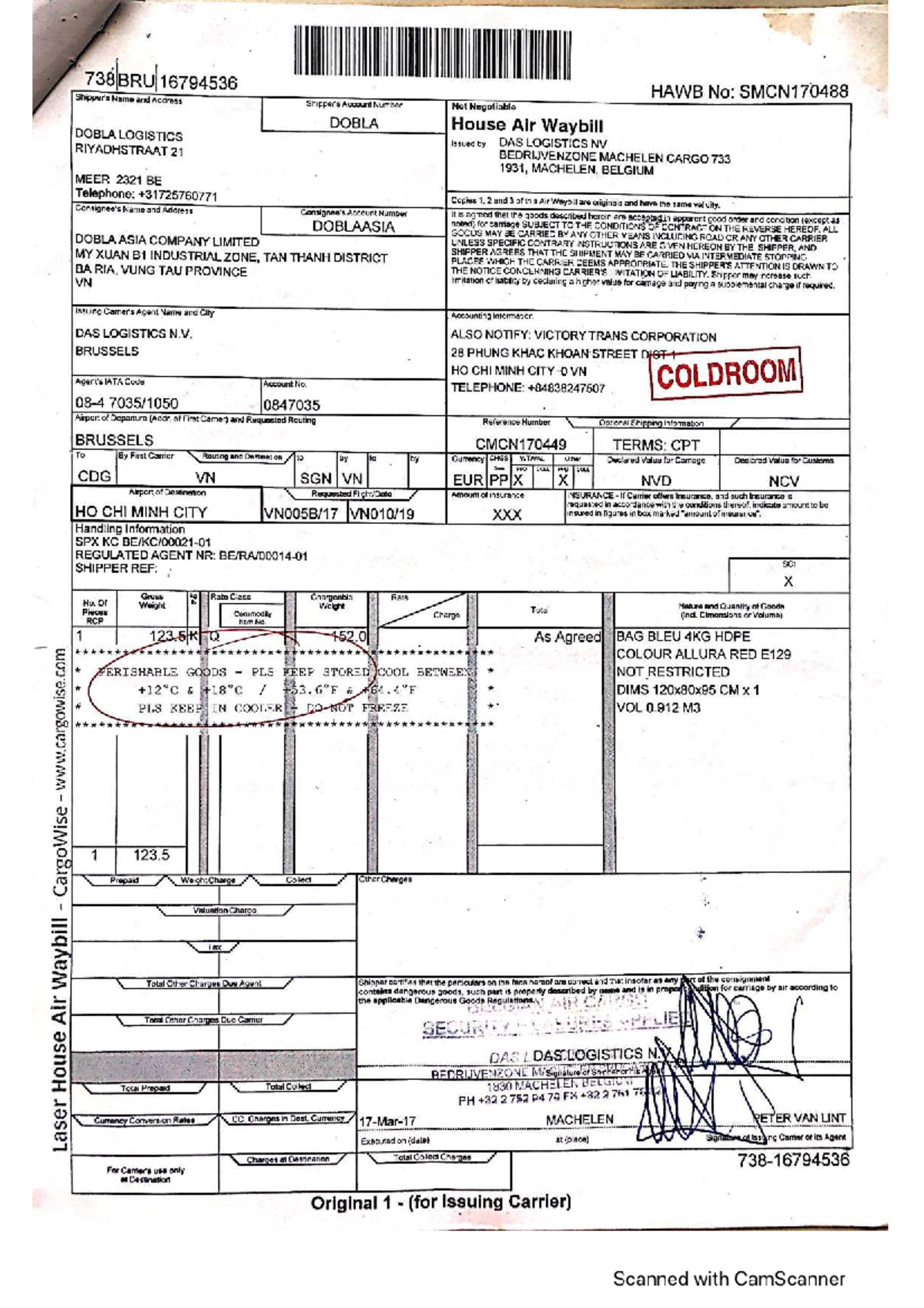 HAWB No: SMCN170488 - Air Waybill Details and Shipping Info - Studocu