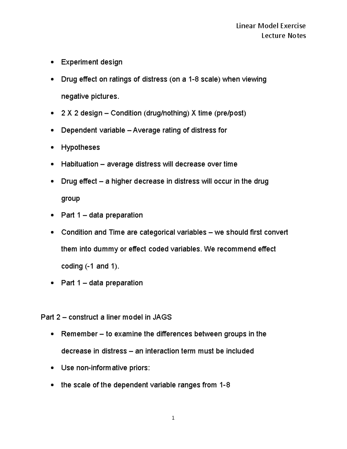2021 - PSY 3500 -Linear Model Example - Lecture Notes - Linear Model ...