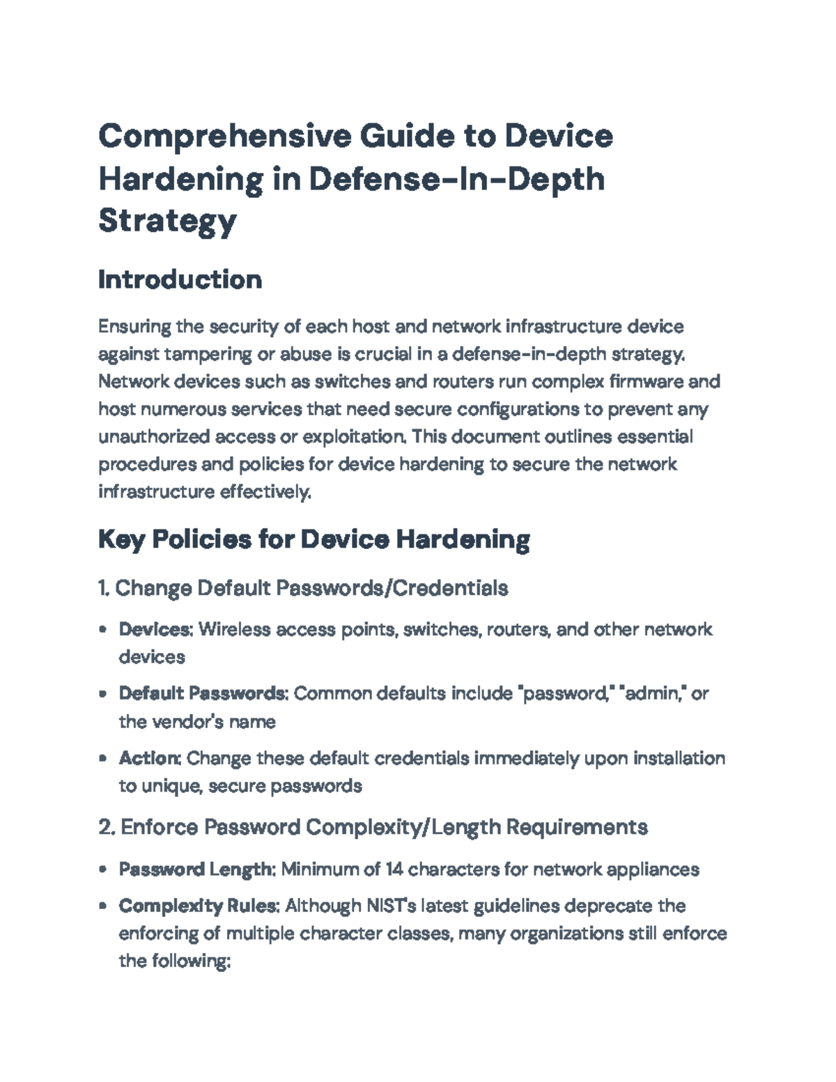 Device Hardening Strategies for Network Infrastructure Security ...