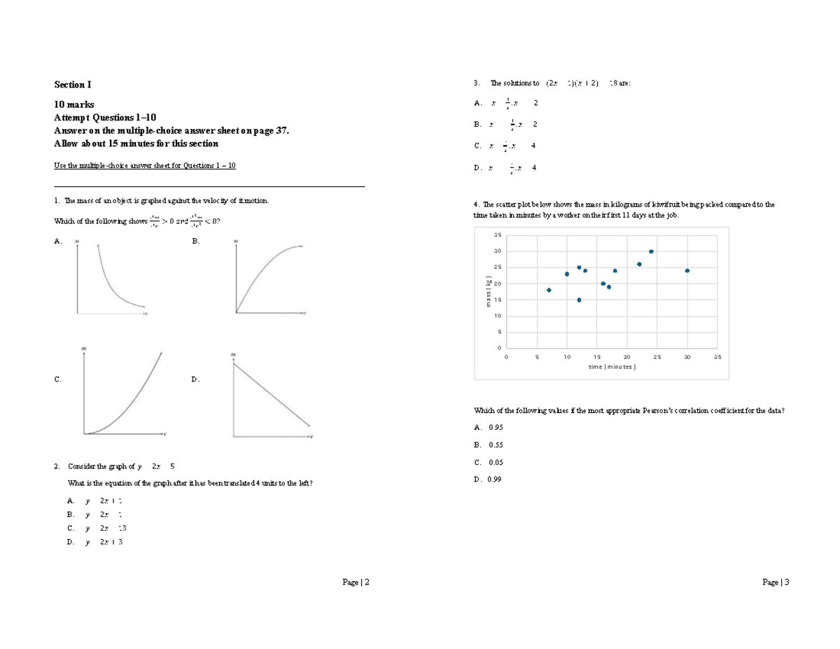 2025 ADV SYDTECH - Math Advanced Exam Past Paper Section I - Studocu