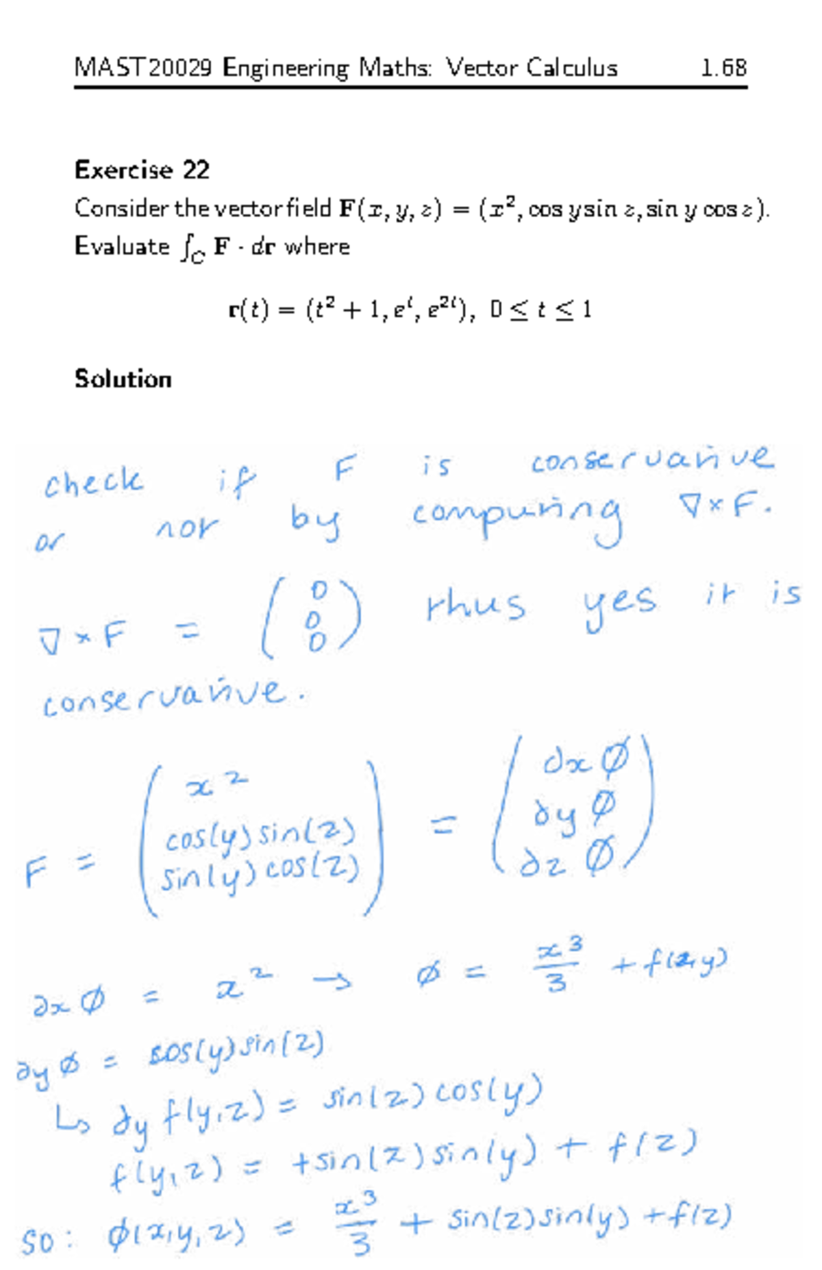 MAST20029 Engineering Maths: Vector Calculus Lecture 9 Notes - Studocu