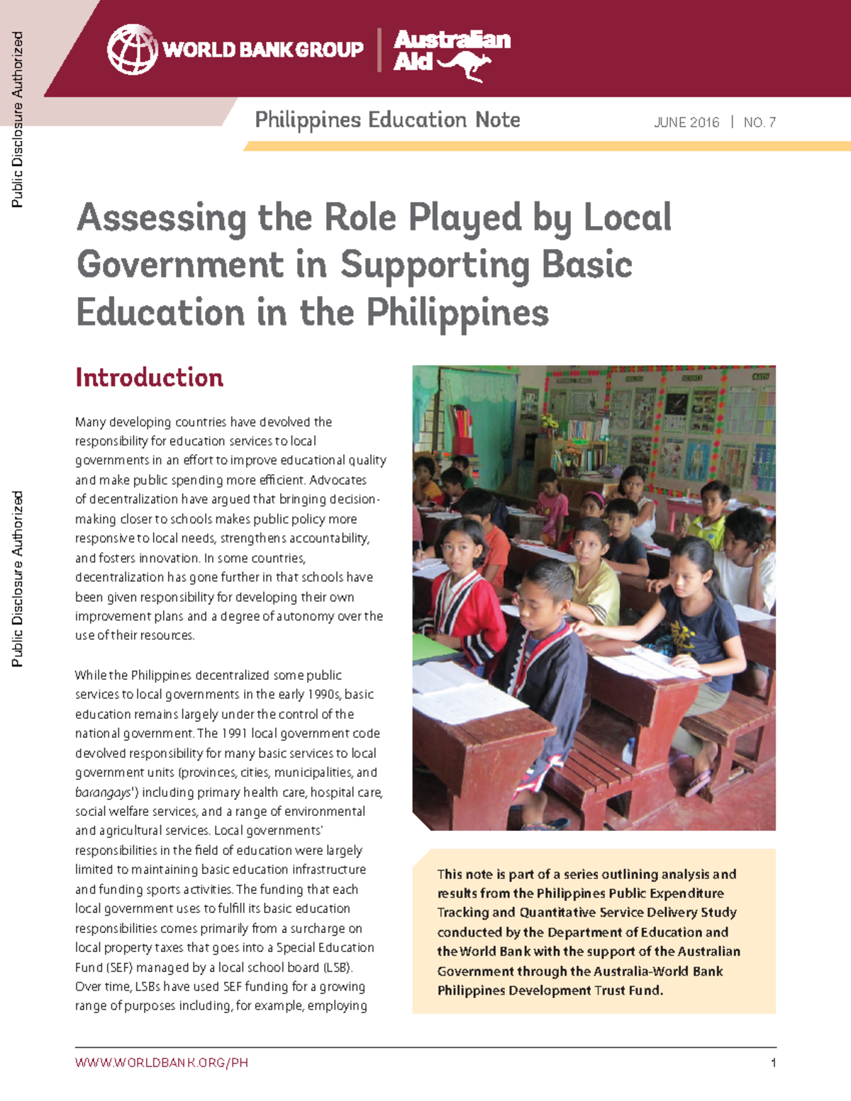 Assessing Local Gov't Funding for Basic Education in the Philippines ...