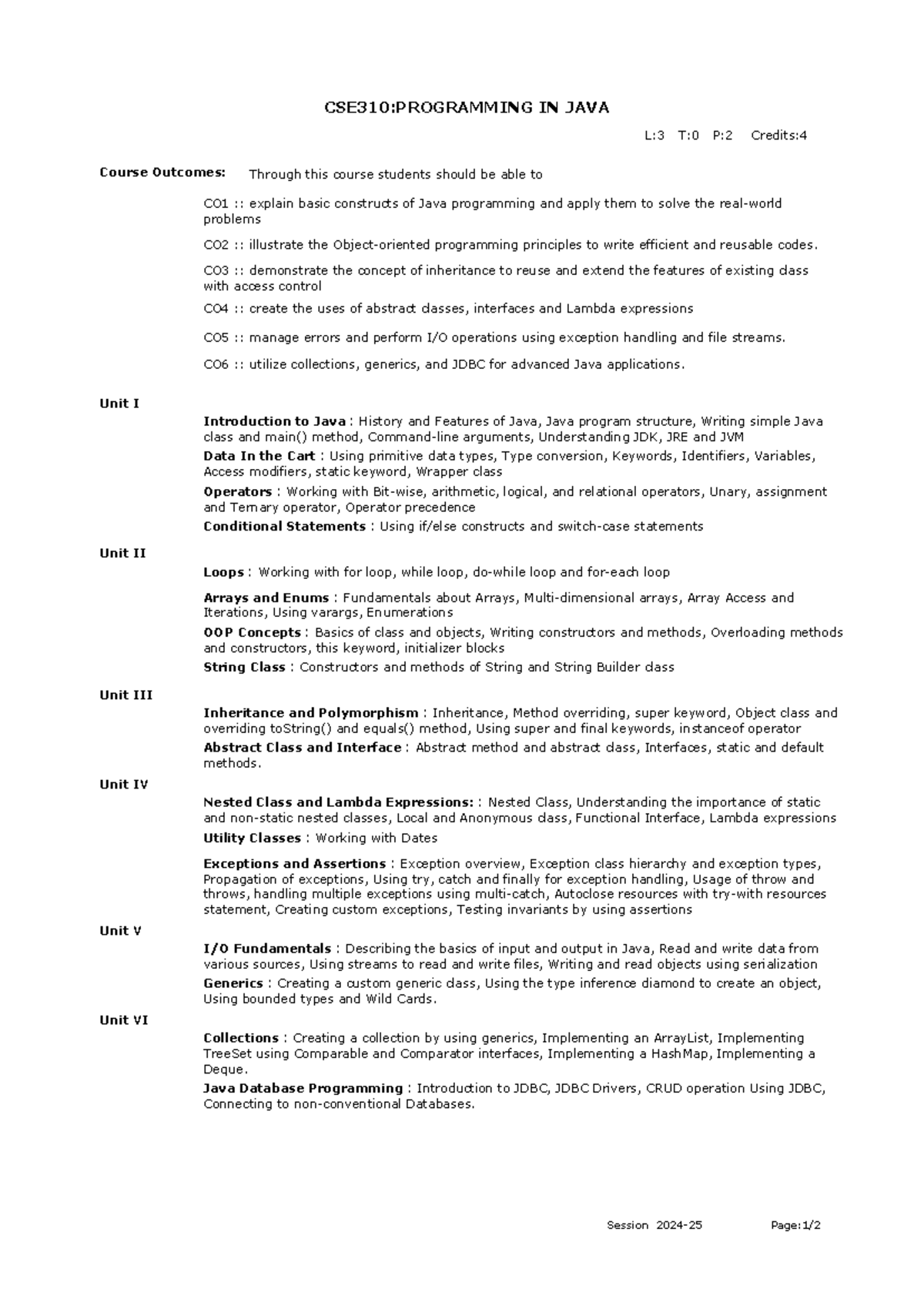 CSE310: Final Exam Study Guide for Programming in Java - Studocu