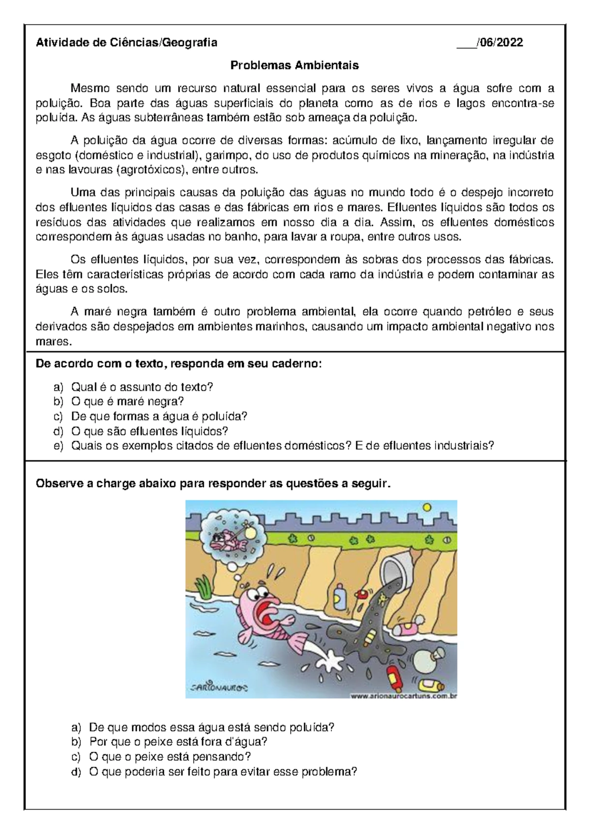 Atividade 7 ano fenômenos naturais - 7 ano ___ Professora: Adina ...