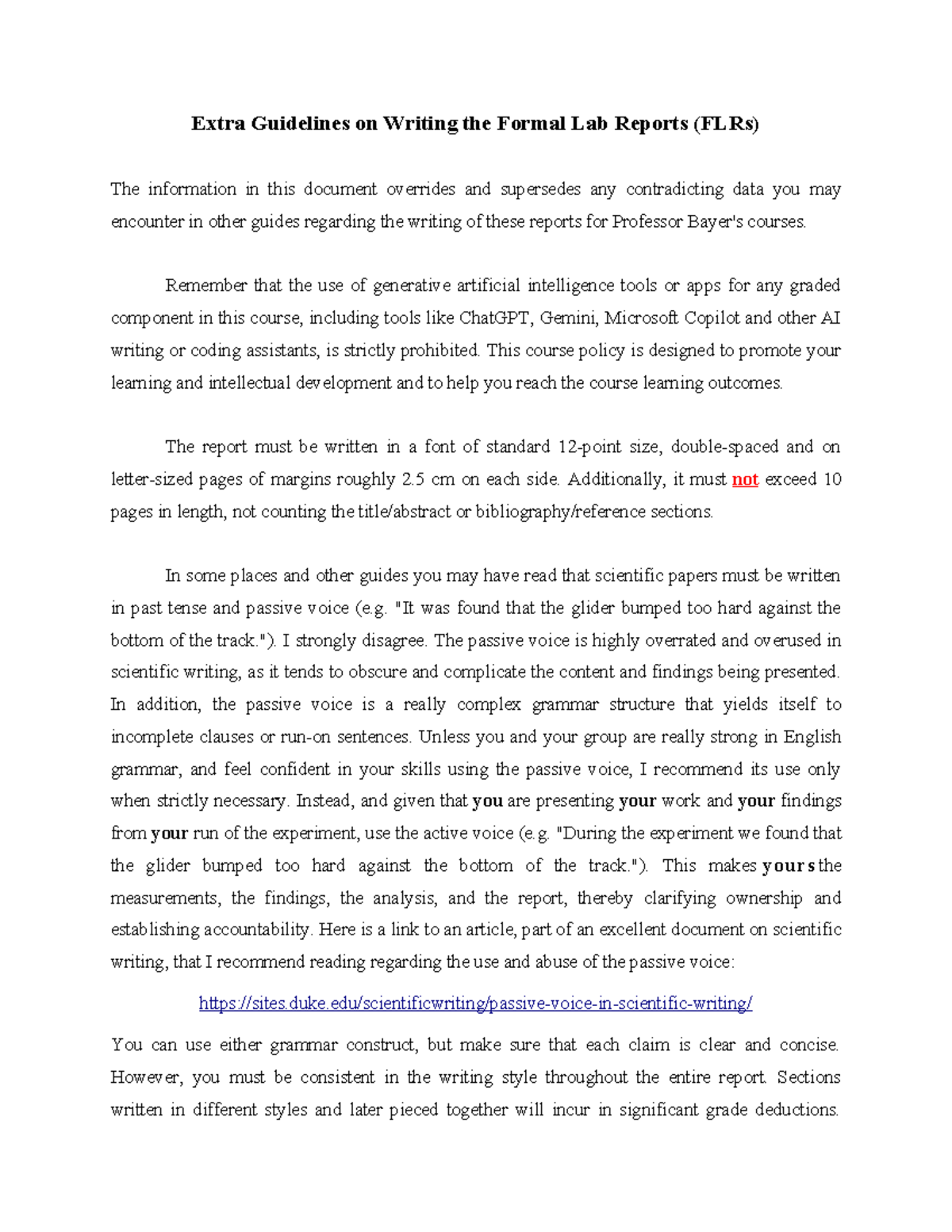 Extra Guidelines for Writing Formal Lab Reports (FLRs) - Studocu