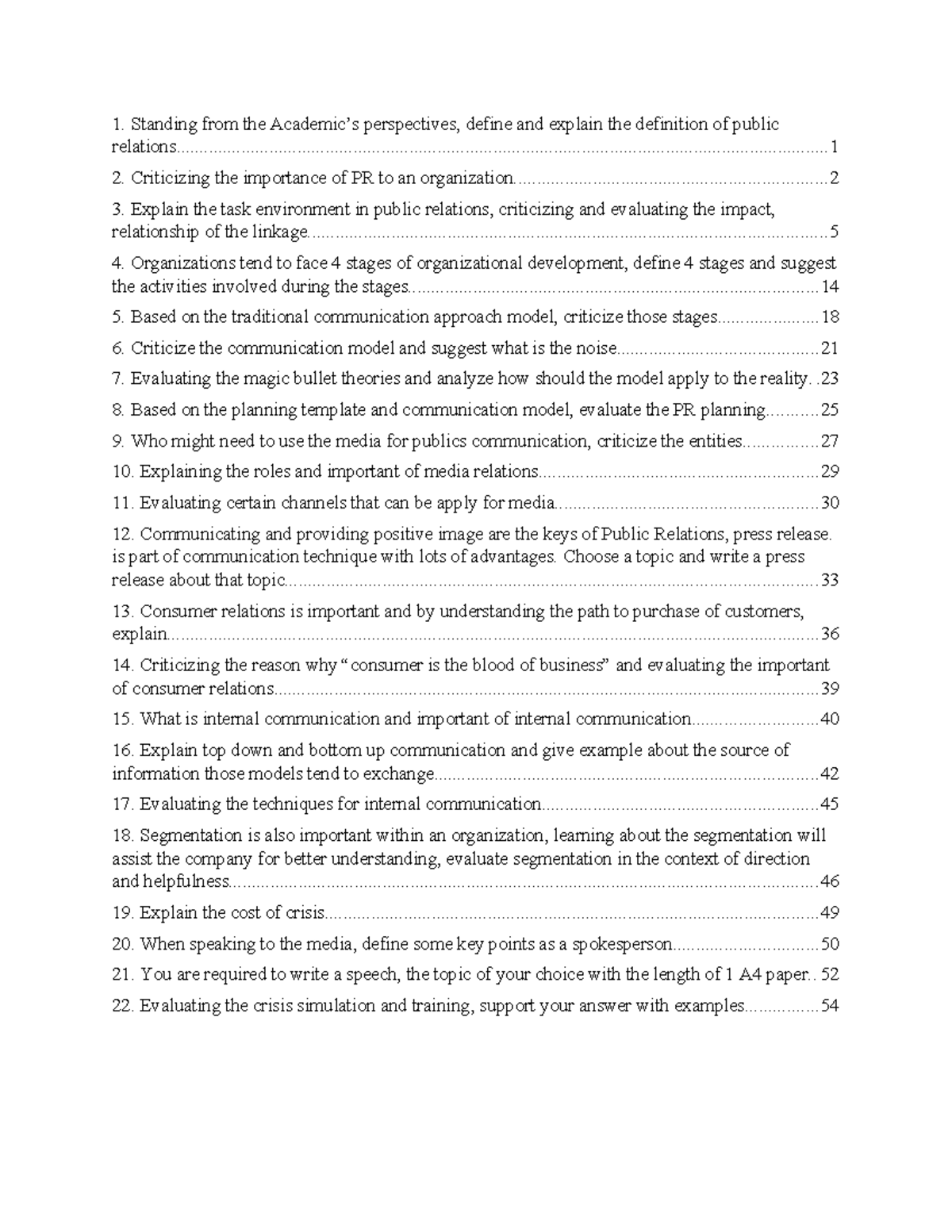 Public Relations Insights and Critiques: Revision Notes for PR 101 ...