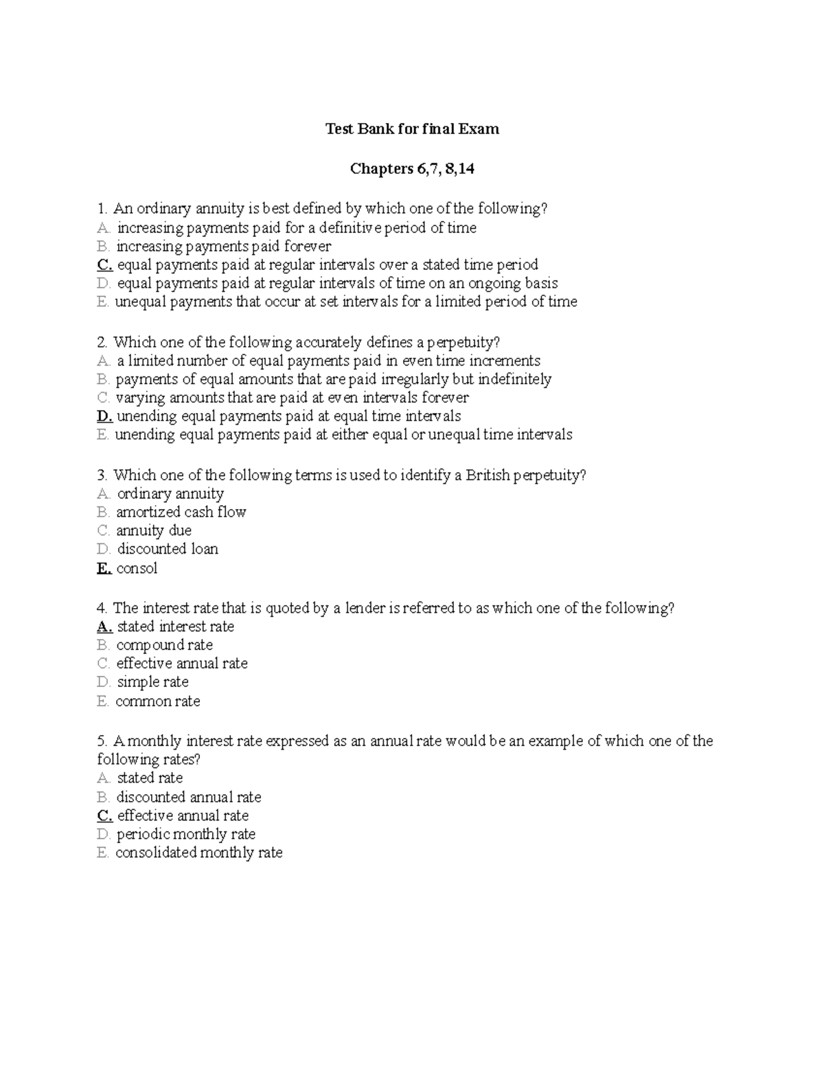 FIN 550 Saudi 6 7 8 and 10(FM) Chapter 7 Multiple choice(FM) Chapter 7 ...
