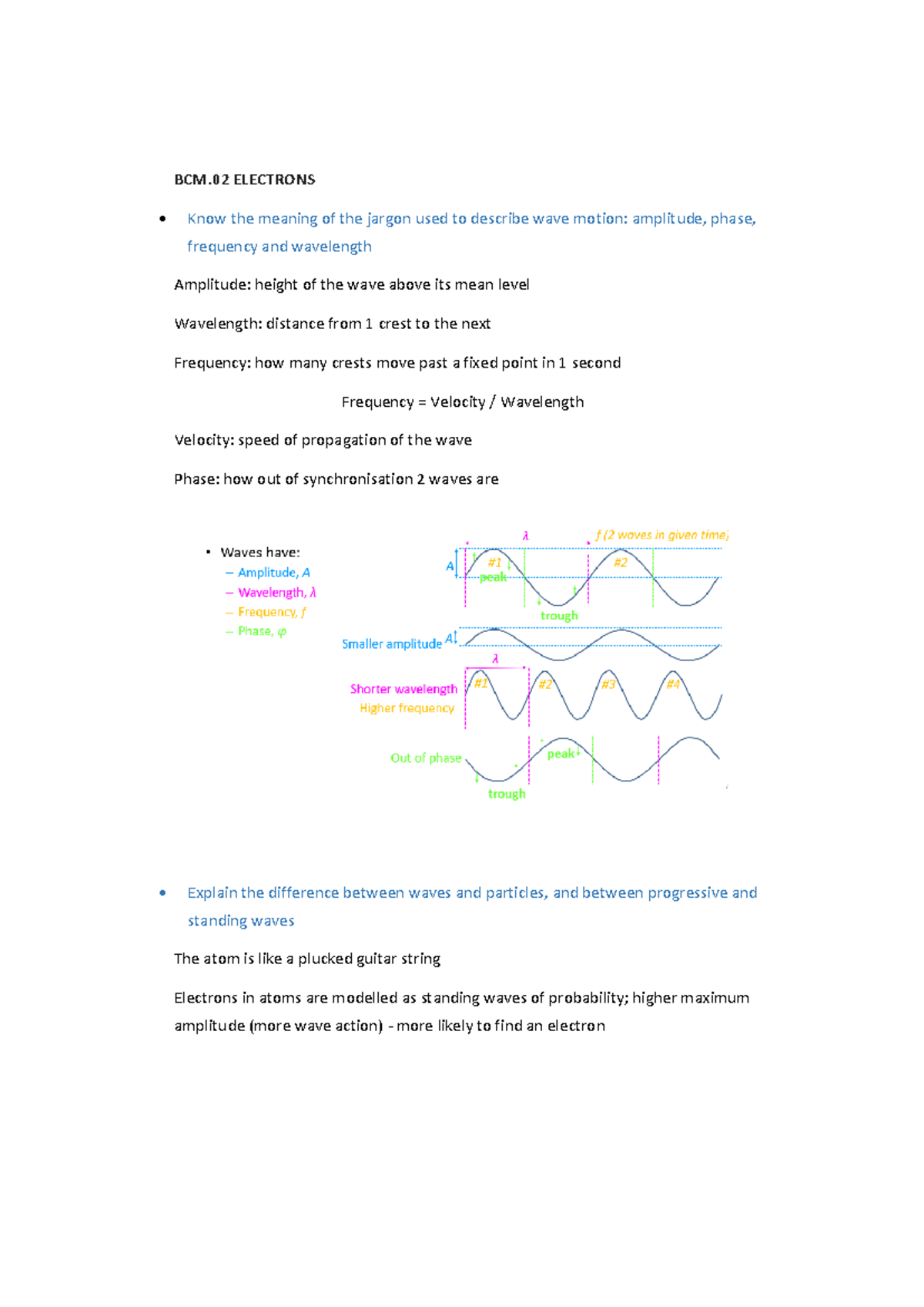BCM.02 Electrons - BCM ELECTRONS Know the meaning of the jargon used to ...