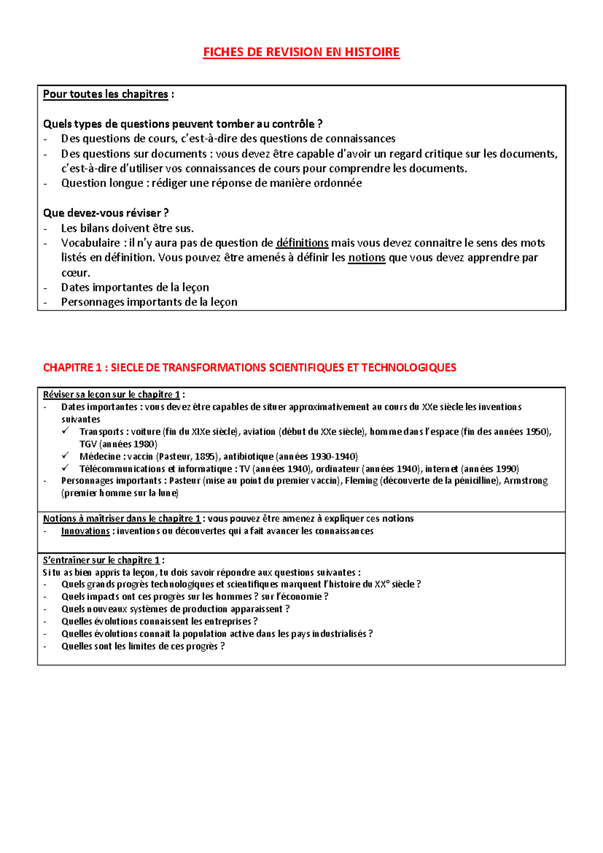 PREMIERE GUERRE MONDIALE ET SES CONSEQUENCES - FICHES DE REVISION EN ...