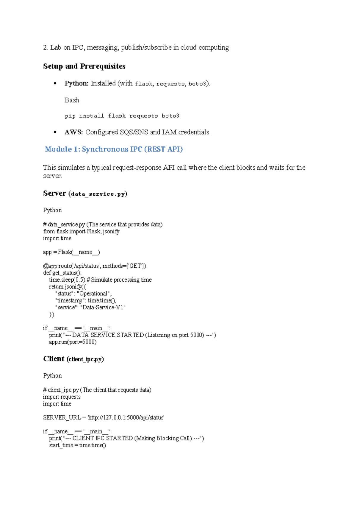Lab Practice on IPC and Messaging in Cloud Computing (Cc Experiment 2 ...