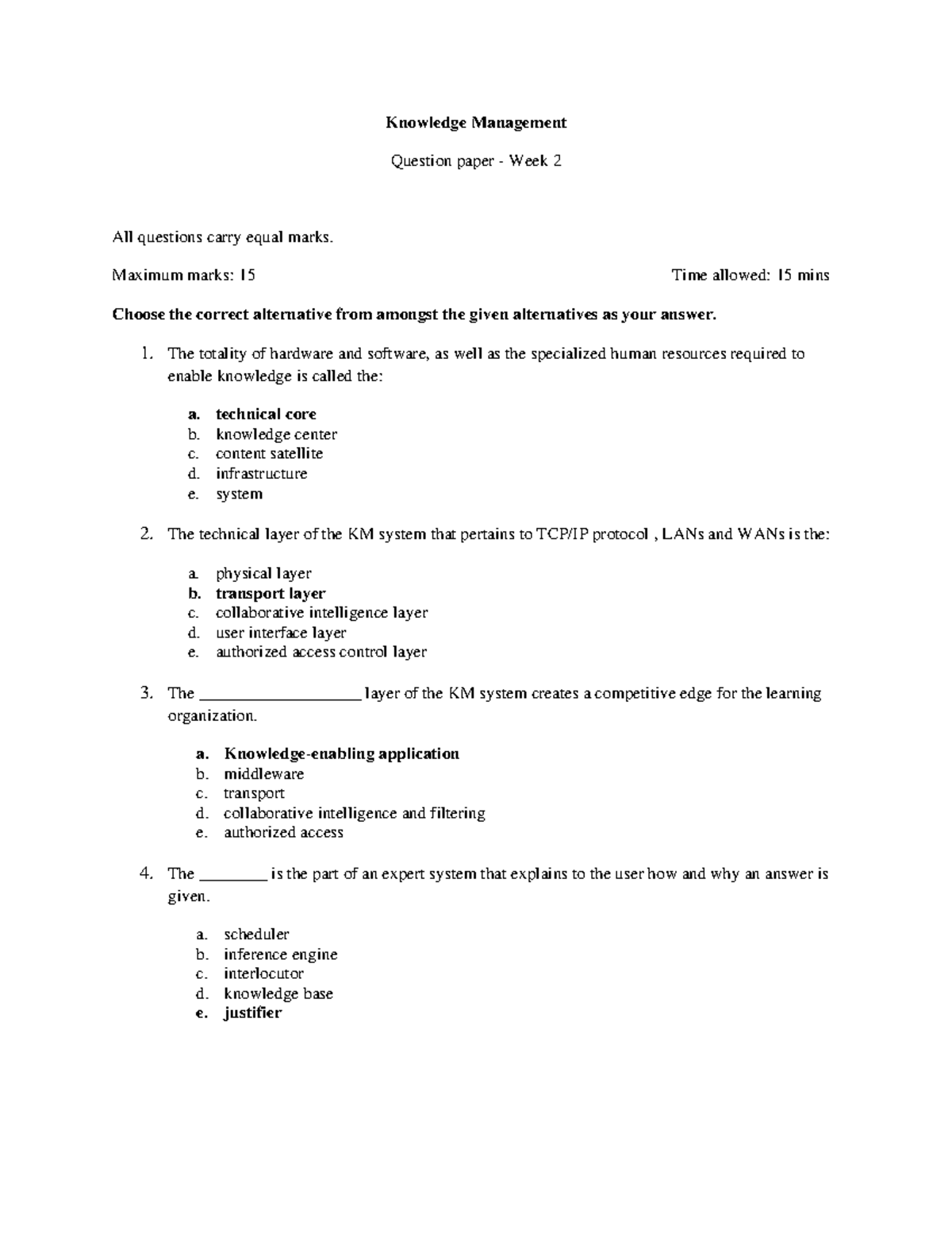 Knowledge Management - Week 2 Assignment Solutions - Studocu