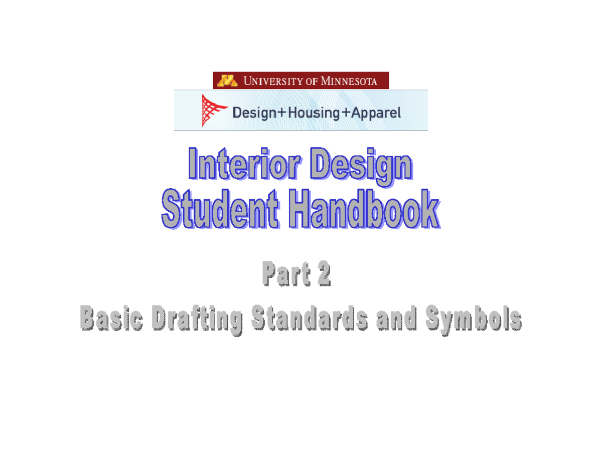 Interior Design Student Handbook - Drafting Standards Guide - Studocu
