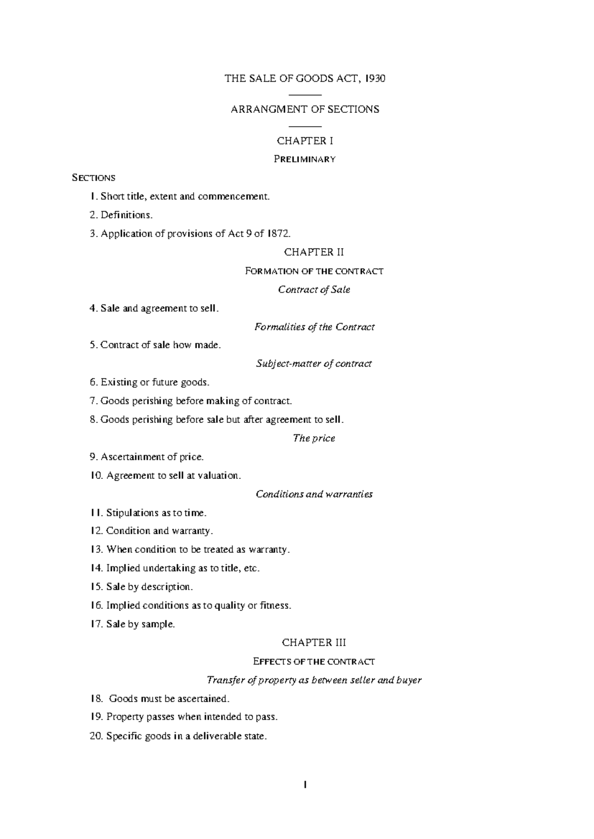 SOGA 1930: Comprehensive Notes on the Sale of Goods Act - Studocu
