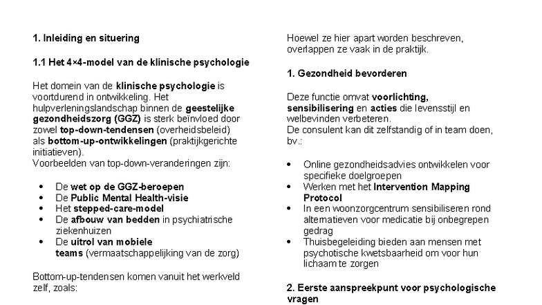 Toegepaste Psychologie (BaTP) - Concepten van Klinisch Redeneren - Studocu