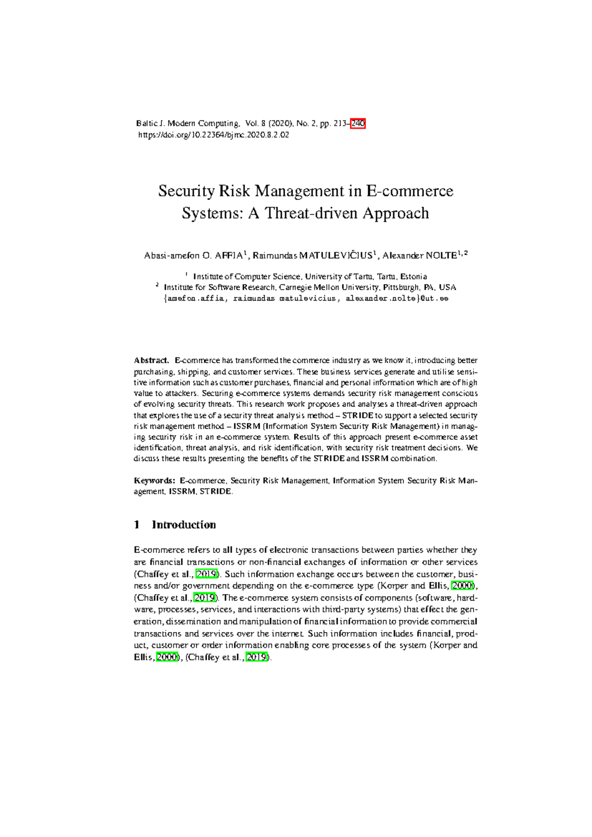 Security Risk Management in E-commerce Systems: A STRIDE & ISSRM ...
