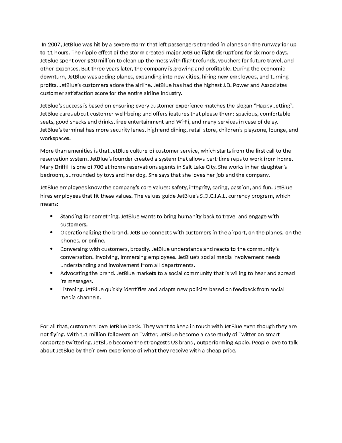 JetBlue Case Study - Customer Satisfaction and Brand Values Analysis ...