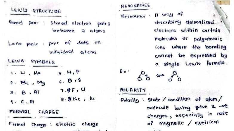 Ringkasan Chapter 1: Resonance & Lewis Structure (CHM361) - Studocu