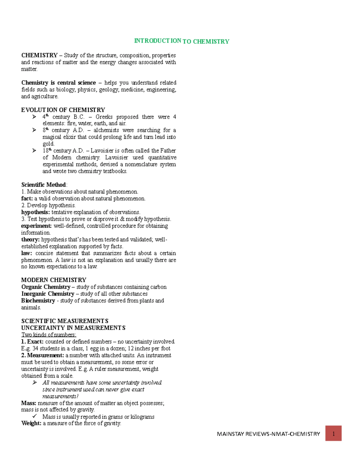Analytic Chemistry (AC 2024) Midterm Exam Preparation Notes - Studocu