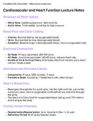 Understanding cardiac disorders and treatments notes - Created with ...