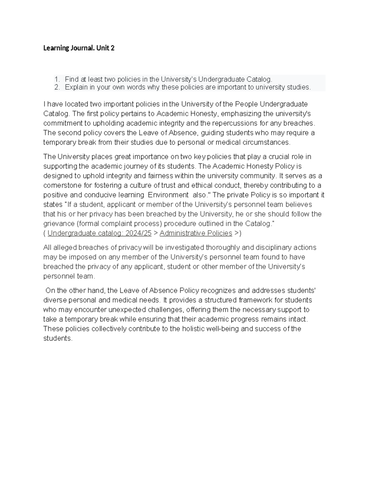 Learning Journal UNIT 2 - Learning Journal. Unit 2 1. Find at least two ...