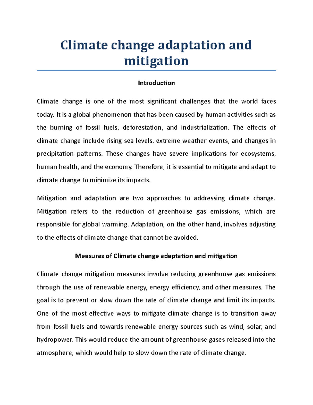 Climate Change Mitigation & Adaptation Strategies: Key Insights and ...
