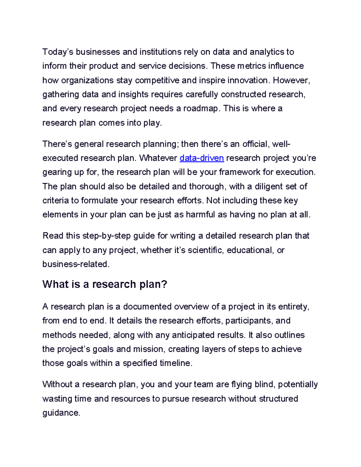 Choosing a Research Plan: A Comprehensive Guide to Effective Research ...