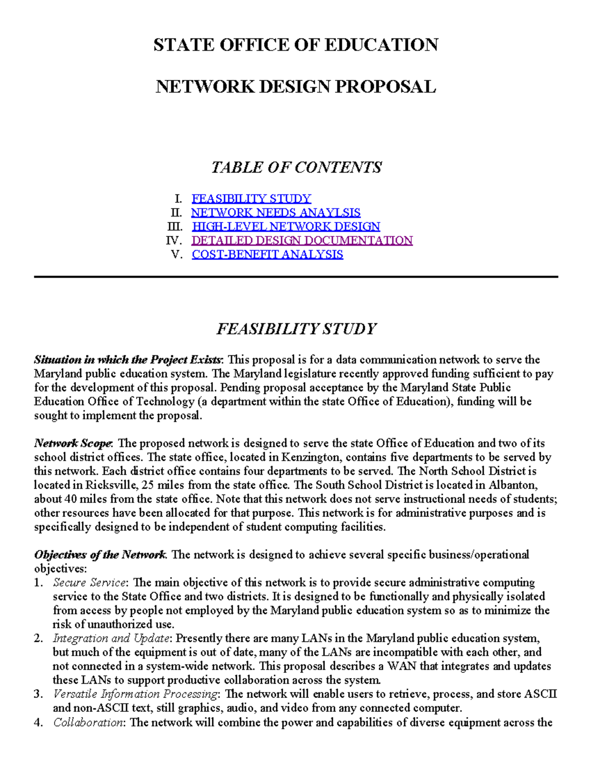 Network Design Proposal for Maryland Public Education System - Studocu
