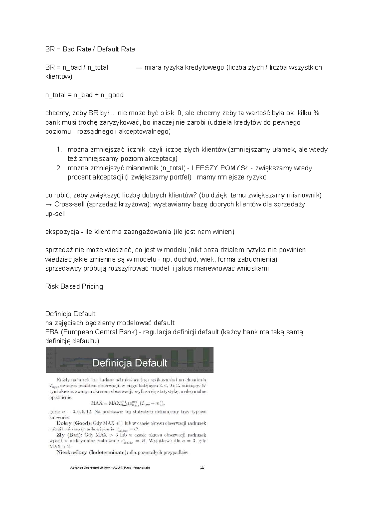 BR Credit Scoring and Default Rate Analysis - Studocu