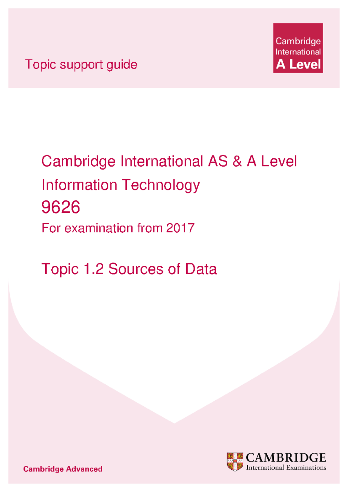 IT 9626 Topic 1.2: Understanding Sources of Data for Exams - Studocu