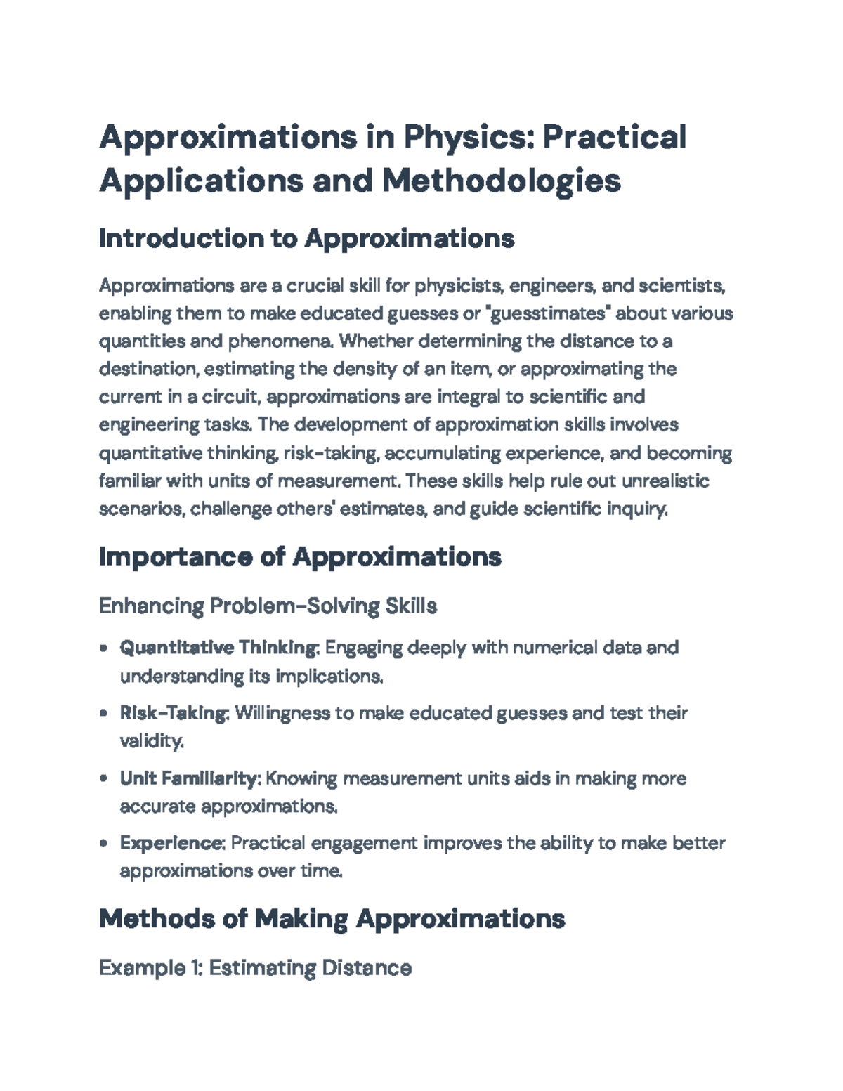 Approximations in Physics: Practical Applications and Methodologies ...