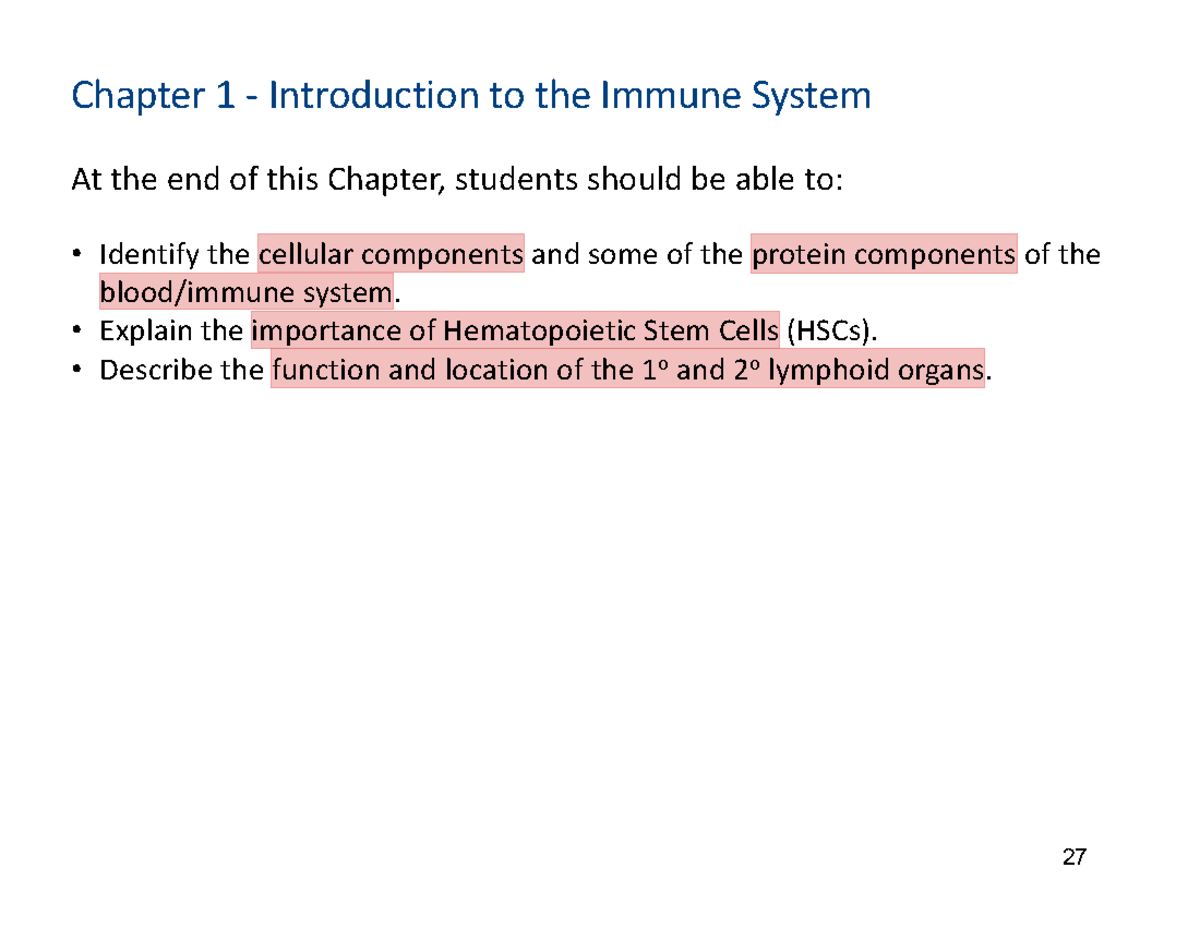 Immunology+2 - Notes - Chapter 1 - Introduction to the Immune System At ...