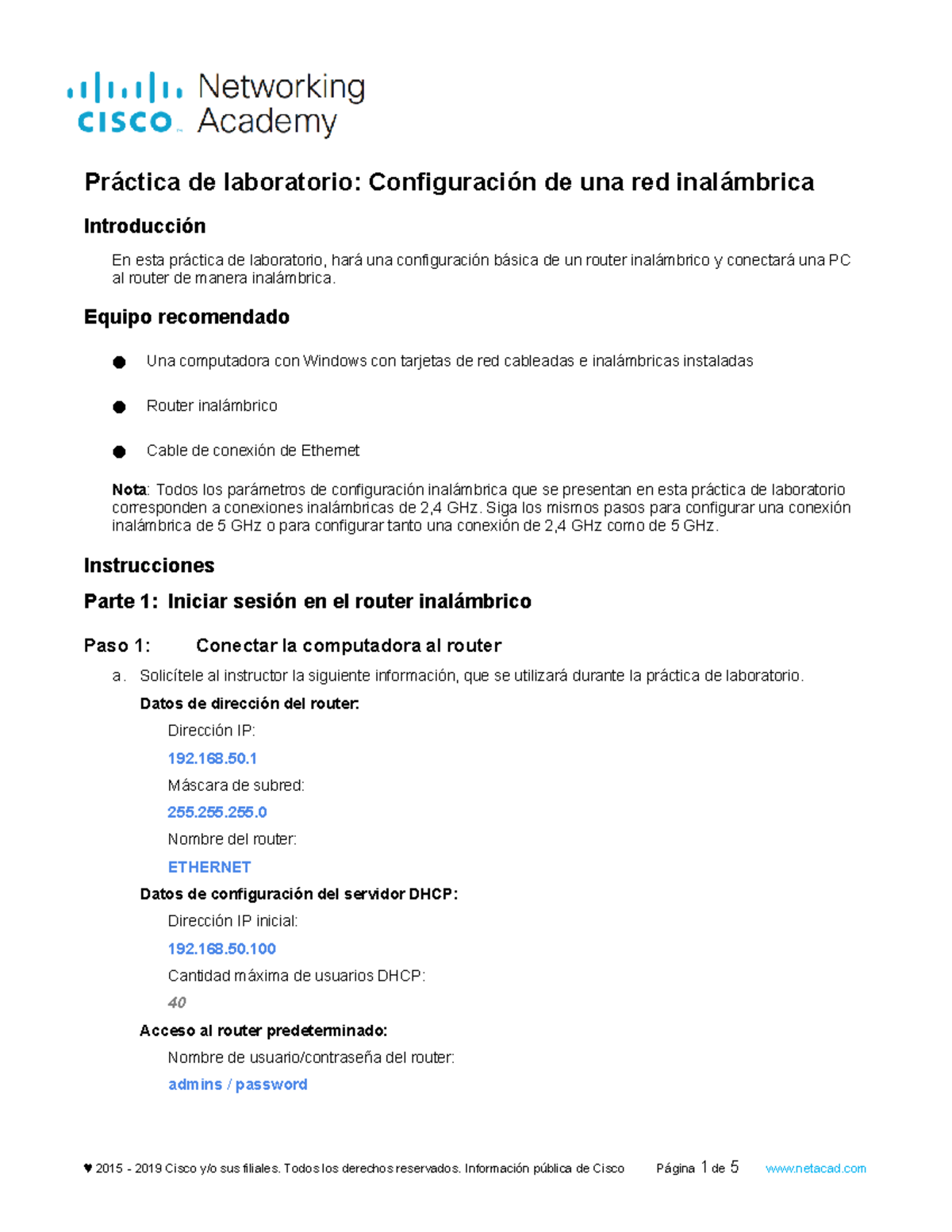 Completo 6.1.3.10 Lab - Configure a Wireless Network - Introducción En ...