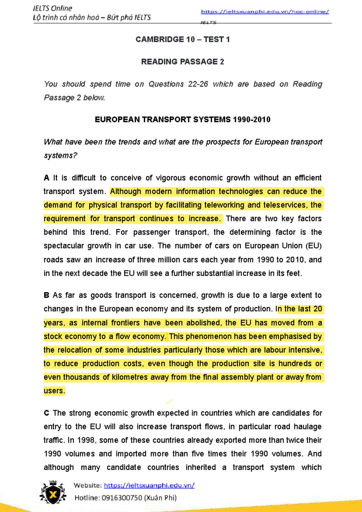 Cambridge 10 - Test 1: Reading Passage 2 Analysis and Insights - Studocu