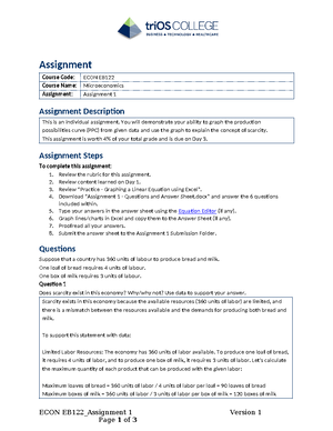 Micro Econ final 1 - assignment for econ chapter 2 - PRACTICE EXAM Unit ...