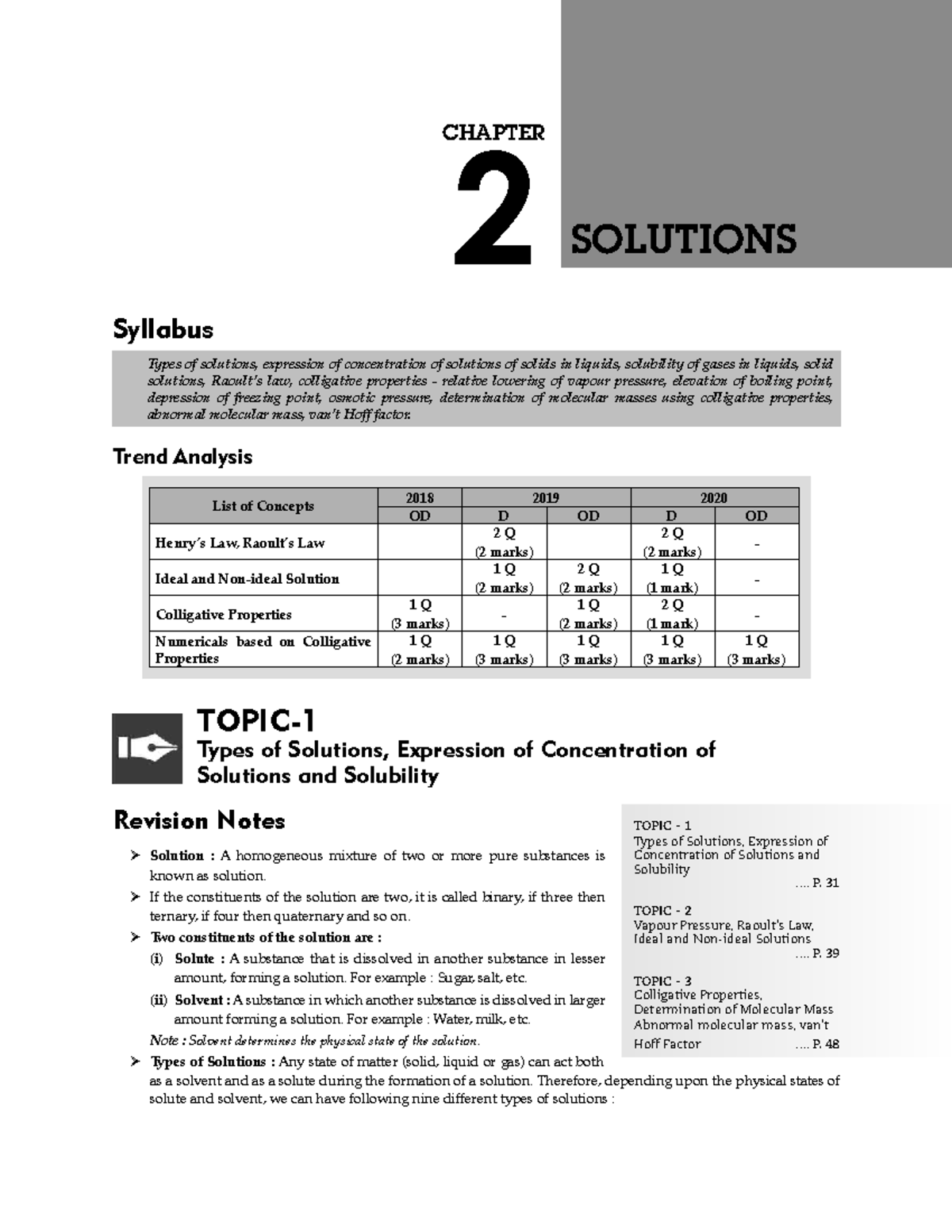 Chapter 2: Solutions Revision Notes - Concepts & Formulas - Studocu