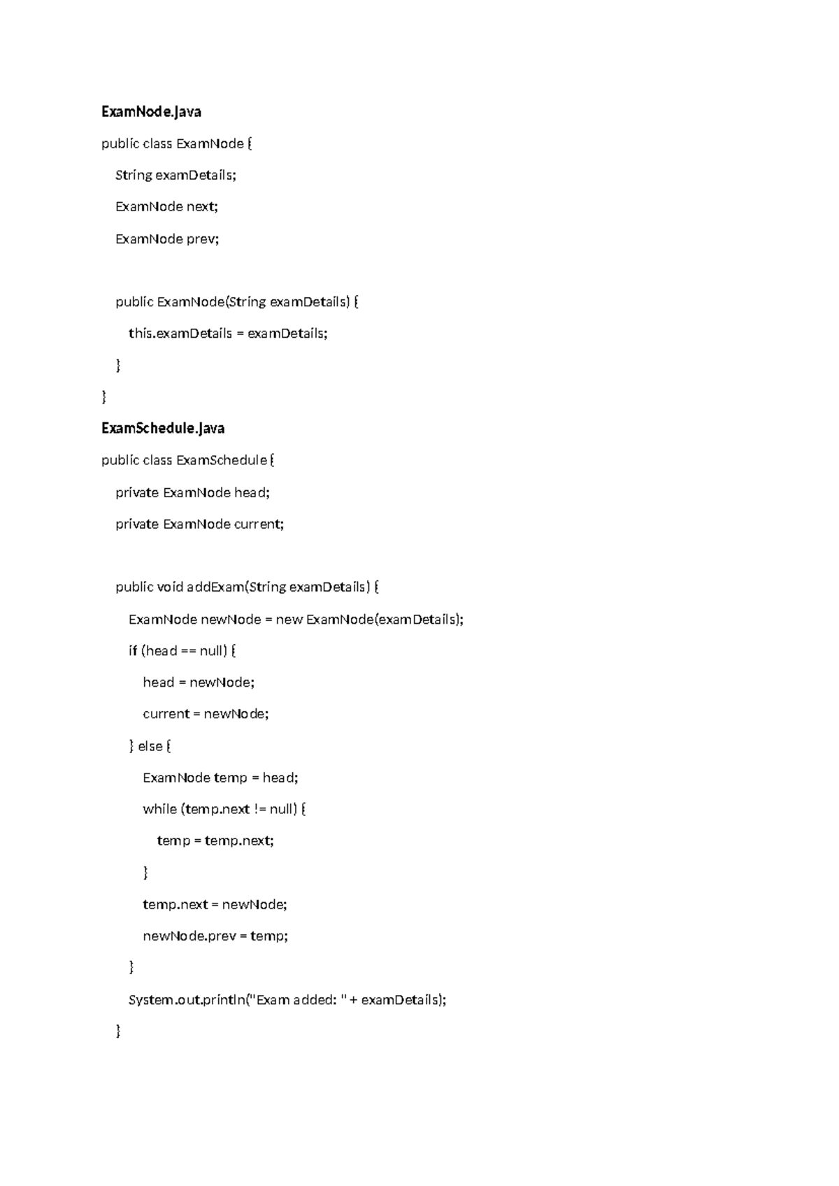 DSA ExamNode and ExamSchedule Implementation - Coursera - Studocu