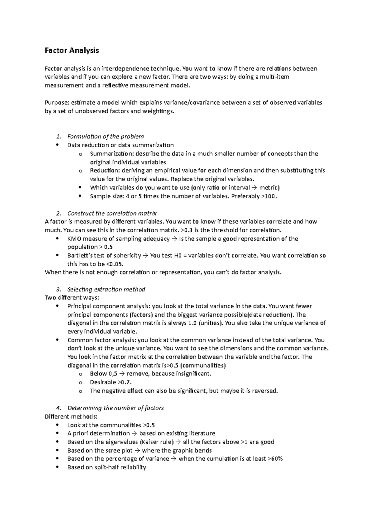 Factor Analysis Steps and Methodologies Explained - Studeersnel